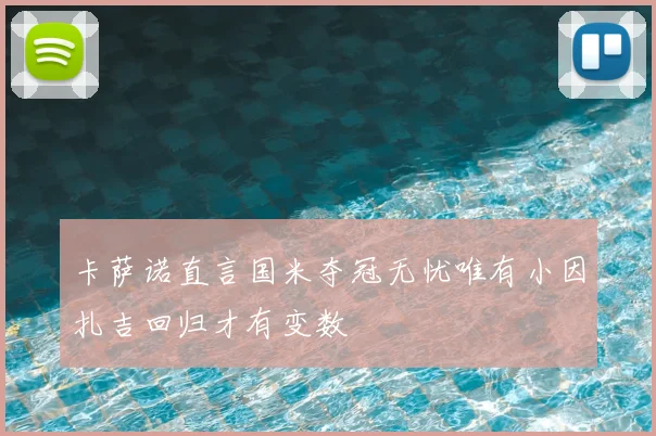 卡萨诺直言国米夺冠无忧唯有小因扎吉回归才有变数
